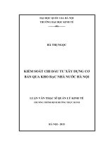 Kiểm soát chi đầu tư xây dựng cơ bản qua Kho bạc Nhà nước Hà Nội