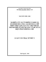 Nghiên cứu sự ô nhiễm vi khuẩn escherichia coli, salmonella spp trên thịt lợn tại các chợ thuộc thành phố tuyên quang và đề xuất biện pháp khống chế 