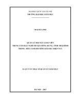 Quản lý đội ngũ giáo viên Trung tâm dạy nghề Đông Hưng, Thái Bình trong bối cảnh đổi mới giáo dục hiện nay