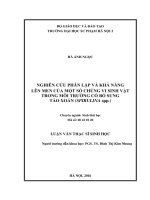 Nghiên cứu phân lập và khả năng lên men của một số chủng vi sinh trong môi trường có bổ sung tảo xoắn (spỉulina spp ) (LV02004)