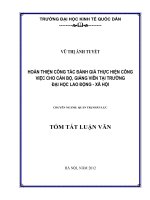 Hoàn thiện công tác đánh giá thực hiện công việc cho cán bộ, giảng viên tại Trường Đại Học Lao động - Xã hội