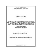 Nghiên cứu một số đặc điểm dịch tễ, đặc tính sinh vật học của vi khuẩn pasteurella multocida gây bệnh tụ huyết trùng ở trâu, bò tại một số huyện, tỉnh quảng ninh và biện pháp phòng trị 