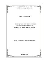 Tích hợp liên môn trong dạy học nội dung Sinh lý thực vật Sinh học 11 Trung học phổ thông