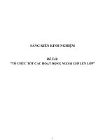 Sáng kiến kinh nghiệm tổ chức tốt các hoạt động ngoài giờ lên lớp