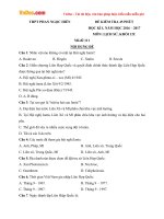 Đề kiểm tra 45 phút học kì 1 môn Lịch sử lớp 12 trường THPT Phan Ngọc Hiển, Cà Mau năm học 2016 - 2017