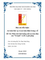 Phân tích tình huống mất an toàn điện của “tủ lạnh” và đề ra giải pháp 