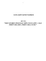 Sáng kiến kinh nghiệm SKKN dạy học sinh lớp 3 học tốt phép chia 