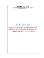 Đề tài nghiên cứu khoa khoa học về cải cách thủ tục hành chính