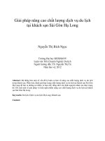 Giải pháp nâng cao chất lượng dịch vụ du lịch tại khách sạn Sài Gòn Hạ Long
