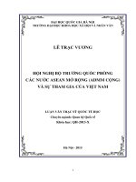 Hội nghị bộ trưởng quốc phòng các nước ASEAN mở rộng ( ADMM cộng ) và sự tham gia của Việt Nam