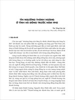 TÍN NGƯỠNG THÀNH HOÀNG Ở TỈNH HÀ ĐÔNG TRƯỚC NĂM 1945