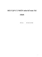 BÀI tập cá NHÂN môn kế toán tài chính