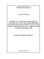 Nghiên cứu một số đặc điểm dịch tễ, ứng dụng kit CATT chẩn đoán bệnh tiên mao trùng do trypanosoma evansi gây ra ở trâu tại huyện chi lăng, tỉnh lạng sơn và biện pháp phòng trị 