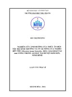 Nghiên cứu ảnh hưởng của thức ăn đến tốc độ sinh trưởng và tỷ sống của nghêu bến tre (meretrix lyrata sowerby, 1851) giai đoạn 0,4mm ương trong ao đất tại huyện kim sơn, ninh bình 
