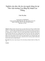 Nghiên cứu nhu cầu tin của người dùng tin tại Thư viện trường Cao đẳng Kỹ thuật Cao Thắng