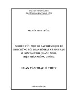 Nghiên cứu một số đặc điểm dịch tễ hội chứng rối loạn hô hấp và sinh sản ở lợn tại tỉnh Quảng Ninh, biện pháp phòng chống