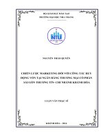 Hoàn thiện chính sách marketing cho dịch vụ tài trợ thương mại tại vietcombank chi nhánh kiên giang