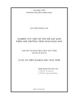 NGHIÊN CỨU MỘT SỐ VẤN ĐỀ LẬP LỊCH TRÊN MÔI TRƯỜNG TÍNH TOÁN ĐÁM MÂY (TT)