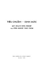 Tiêu chuẩn   định mức quy hoạch nông nghiệp và công nghiệp thực phẩm  tôn thất chiểu (tổng biên tập) và những người khác 