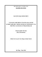 Vận dụng thẻ điểm cân bằng (balanced scorecard) trong đánh giá thành quả tại trường cao đẳng sư phạm đắk lắk 
