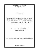 Quản trị rủi ro tín dụng khách hàng cá nhân tại ngân hàng TMCP bưu điện liên việt   chi nhánh đắk lắk 