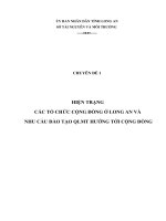 CĐ 1. Hiện trạng các tổ chức cộng  đồng  ở Long An và nhu cầu đào tạo QLMT hướng tới cộng   đồng
