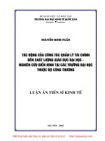 Luận văn tác động của quản lý tài chính đến chất lượng giáo dục đại học nghiên cứu điển hình tại các trường đại học thuộc bộ công thương 