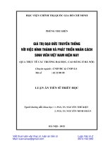 Luận án giá trị đạo đức truyền thống với việc hình thành và phát triển nhân cách sinh viên việt nam hiện nay 