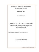 Luận án tiến sĩ Hóa học Nghiên cứu chế tạo và tính chất của màng polyme ứng dụng để bảo quản quả