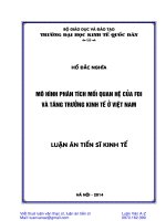 Luận văn mô hình phân tích mối quan hệ của FDI và tăng trưởng kinh tế ở việt nam 