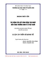 Luận án Tiến sĩ Tác động của bất bình đẳng thu nhập đến tăng trưởng kinh tế ở Việt Nam