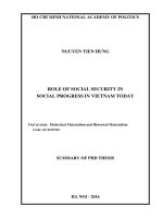 Role of social security in social progress in Vietnam today