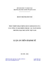 Luận án phát triển hoạt động bancassurance của các công ty bảo hiểm thuộc các ngân hàng thương mại nhà nước việt nam 