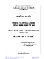 Luận án tác động của xuất khẩu hàng hóa tới tăng trưởng kinh tế việt nam 
