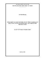 TỔNG HỢP VẬT LIỆU HẤP PHỤ CÓ TỪ TÍNH VÀ KHẢO SÁT KHẢ NĂNG TÁCH LOẠI PHẨM MÀU AZO TRONG MÔI  TRƯỜNG NƯỚC