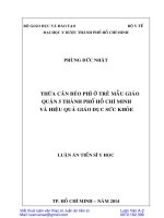 Luận văn thừa cân béo phì ở trẻ mẫu giáo quận 5 thành phố hồ chí minh và hiệu quả giáo dục sức khỏe 