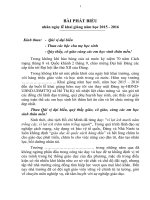 BÀI PHÁT BIỂU KHAI GIANG NAM HOC 2015 2016