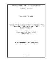 Nghiên cứu sự giải phóng thuốc nifedipin được mang bởi vật liệu tổ hợp poly axit lacticchitosan (TT) 
