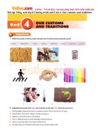 Bài tập Tiếng Anh lớp 8 Chương trình mới Unit 4: Our customs and traditions