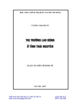 Luận án Thị trường lao động ở tỉnh Thái Nguyên
