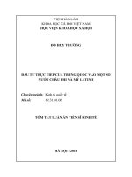 Đầu tư trực tiếp của trung quốc vào một số nước châu phi và mỹ latinh (TT)