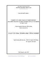 Luận văn Thạc sĩ Khoa học Nông nghiệp Nghiên cứu hiện trạng ô nhiễm Dioxin do chiến tranh tại một số điểm tồn lưu ô nhiễm ở Việt Nam