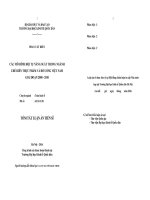 Các mô hình hội tụ năng suất trong ngành chế biến thực phẩm và đồ uống việt nam giai đoạn 2000 2010 (TT) 