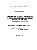 Hoàn thiện công tác quản lý thu thuế đối với hộ cá nhân kinh doanh tại Chi cục thuế quận Cầu Giấy Cục thuế Hà Nội