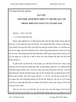 sang kien kinh nghiem toan 9 GIÚP học SINH PHÁT HIỆN và TRÁNH SAI lầm trong giải toán về căn bậc hai 