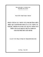Luận văn Thạc sĩ - Phân tích các nhân tố ảnh hưởng đến hiệu quả kinh doanh của các công ty thuộc nhóm ngành xây dựng niêm yết trên sở giao dịch chứng khoán HCM