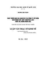 Phát triển dịch vụ logistics tại Công ty cổ phần giao nhận ANT (ANT Logistics JSC) trên thị trường miền Bắc