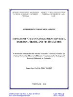 Luận án tác động của AFTA đối với nguồn thu ngân sách chính phủ, thương mại quốc tế và đầu tư trực tiếp nước ngoài của CHDCND lào (e) 