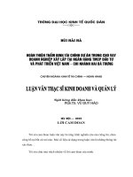 Hoàn thiện thẩm định tài chính dự án trong cho vay doanh nghiệp xây lắp tại Ngân hàng TMCP Đầu tư và Phát triển Việt Nam  Chi nhánh Hai Bà Trưng