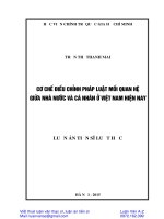 Luận án cơ chế điều chỉnh pháp luật mối quan hệ giữa nhà nước và cá nhân ở việt nam hiện nay 